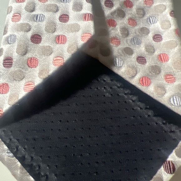 Geoffrey Beene Gray and Red Classic Tie with Polka Dots pastels - Picture 5 of 8